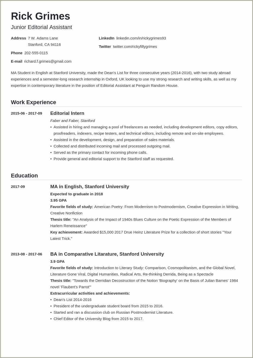 perfect-example-of-a-simple-short-resume-resume-example-gallery