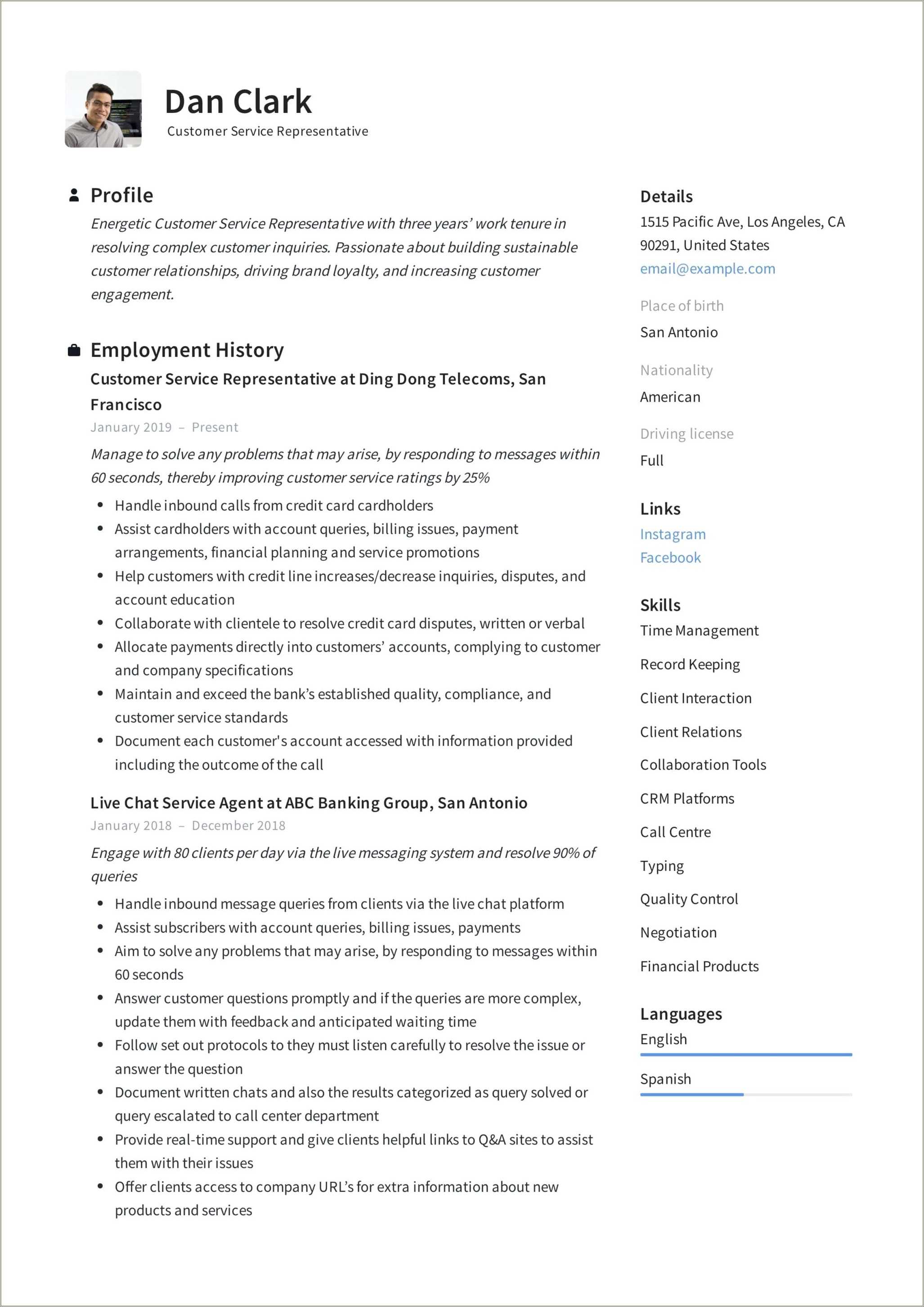 Cell Phone Customer Service Resume Sample Resume Example Gallery