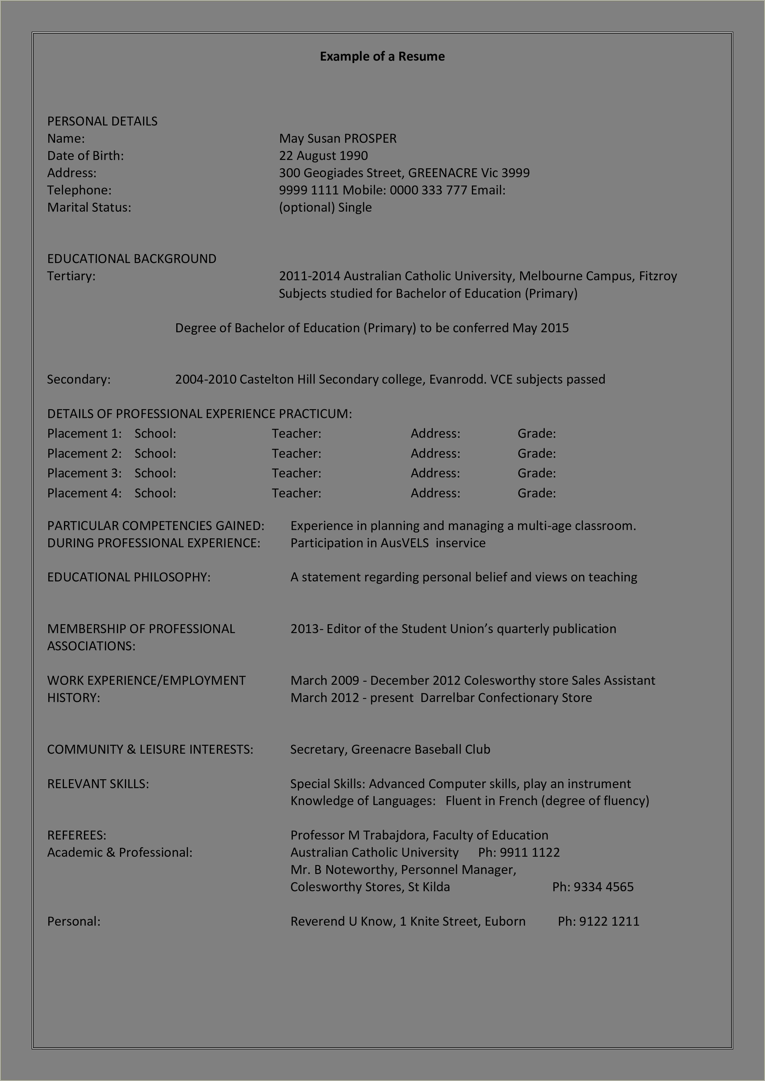 primary-teacher-resume-examples-australia-resume-example-gallery