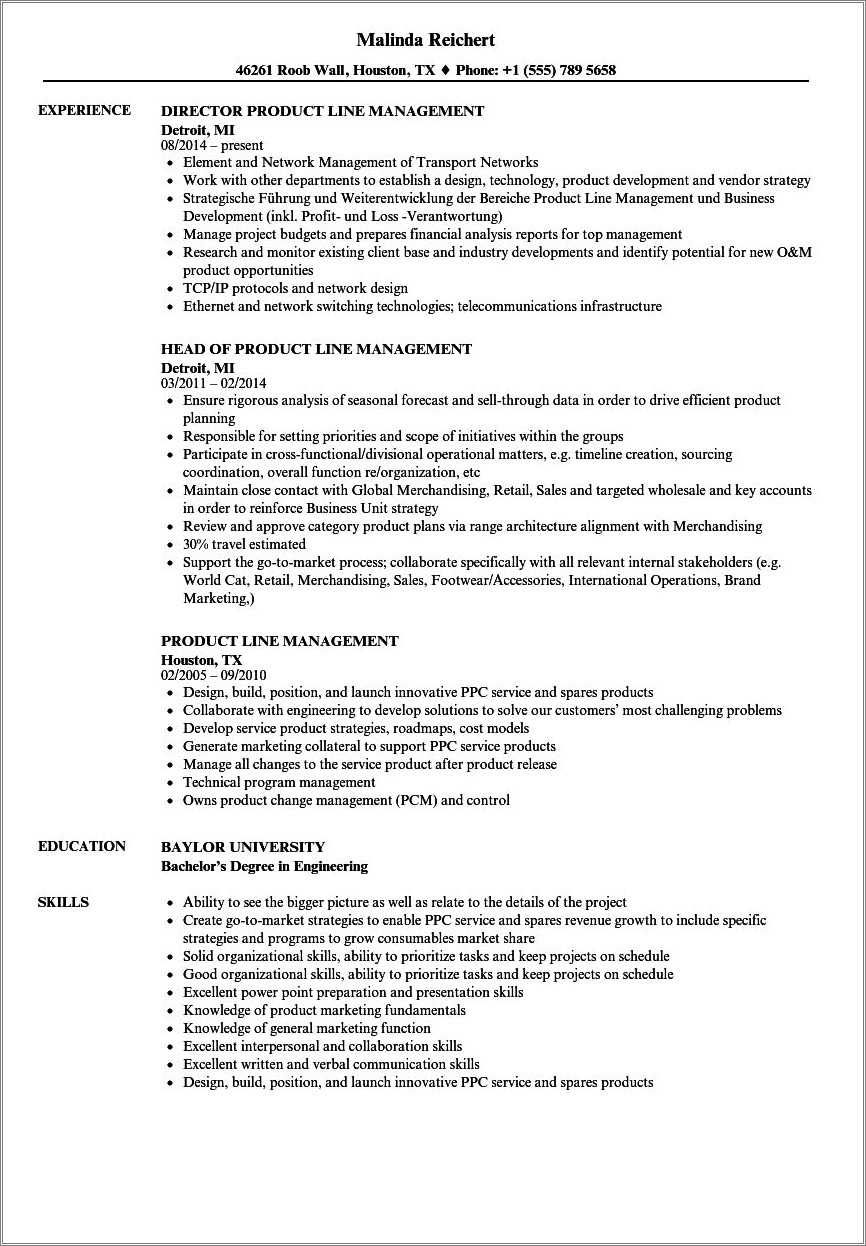 product-line-manager-resume-sample-resume-example-gallery