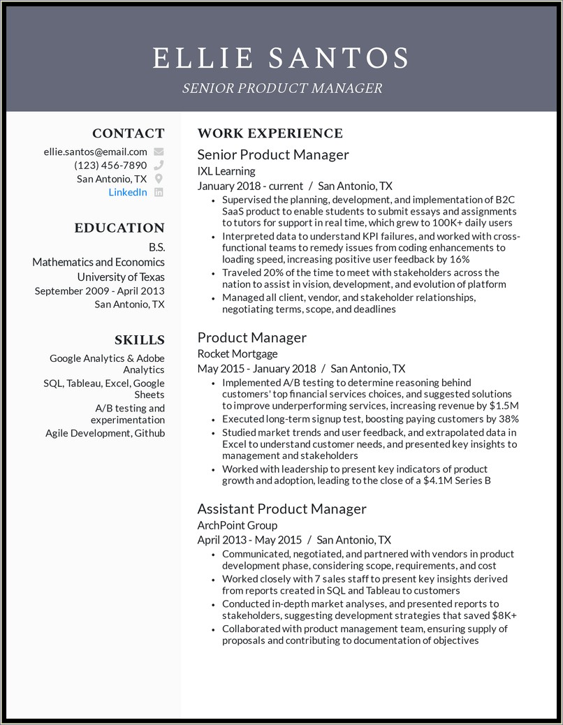 Machine Learning Project Manager Resume Resume Example Gallery