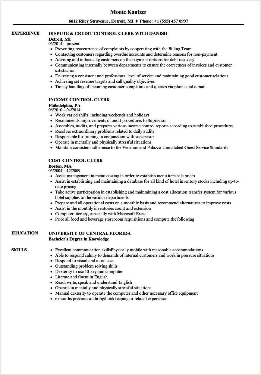 Production Planning And Control Resume Sample - Resume Example Gallery