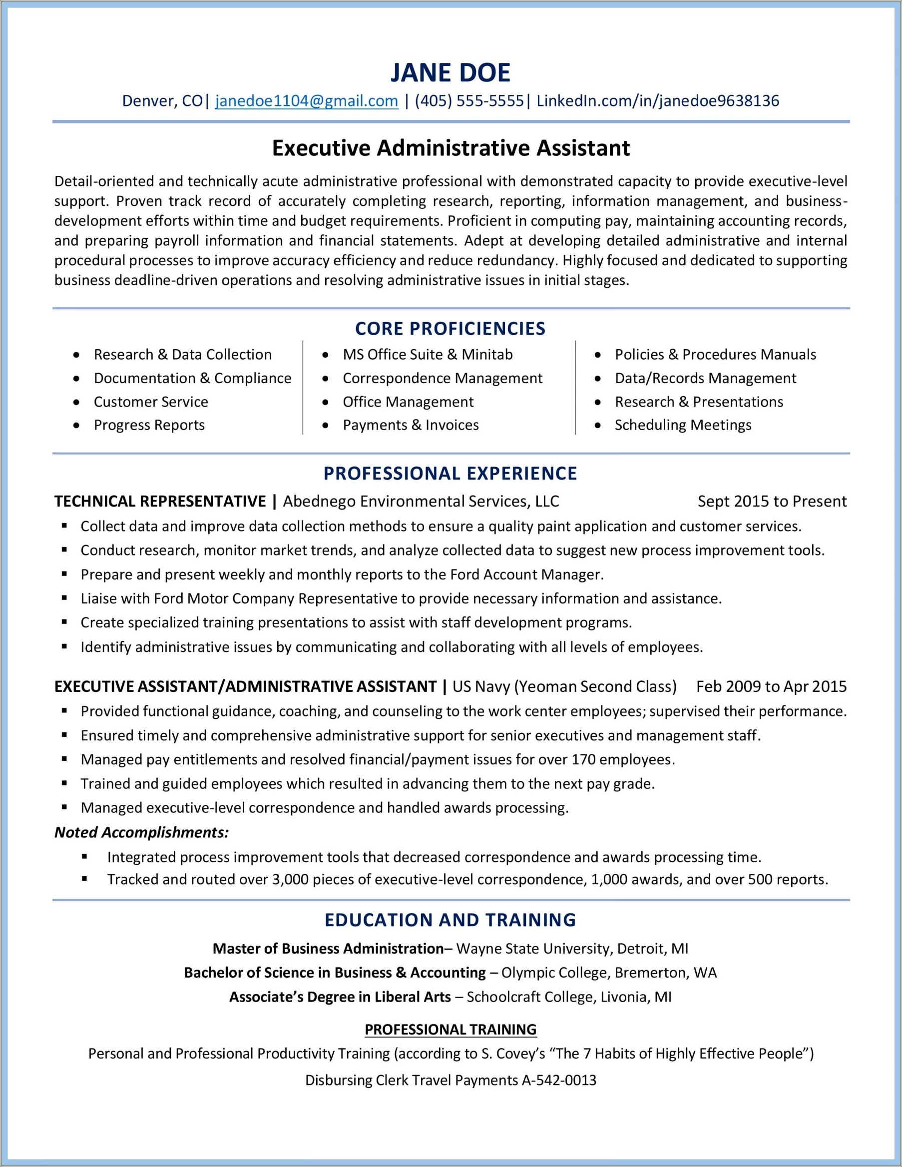 Professional Administrative Assistant Resume Examples - Resume Example ...