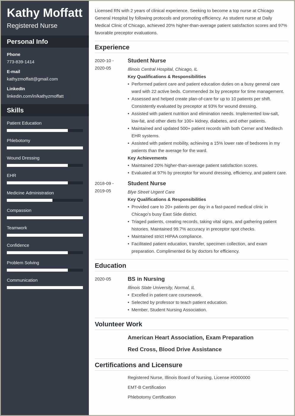 Professional Nursing Resume Examples For New Graduates - Resume Example 