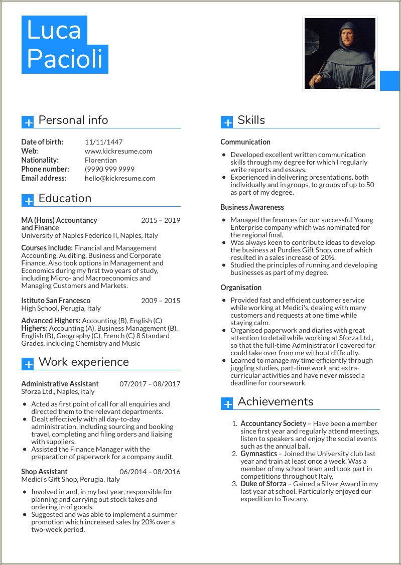 Professional Resume With 20 Years Experience - Resume Example Gallery