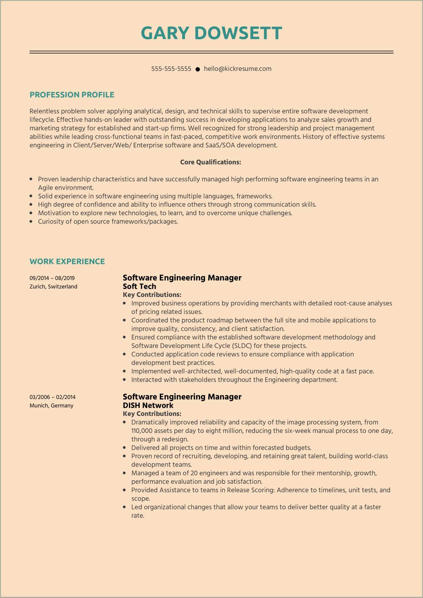Project Manager Software Development Resume - Resume Example Gallery