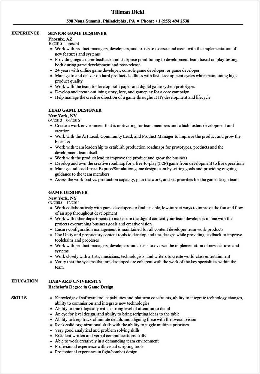 putting-together-a-game-design-resume-resume-example-gallery