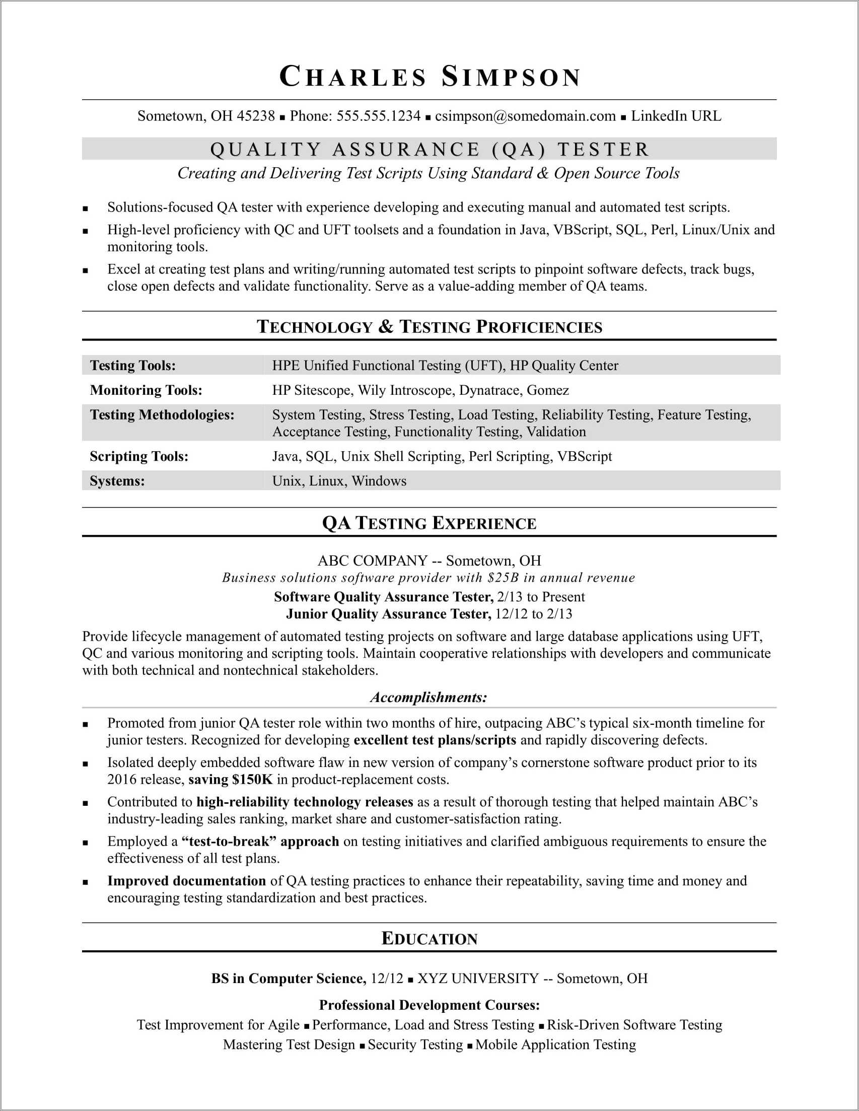 Quality Control Engineer Objective Resume Resume Example Gallery