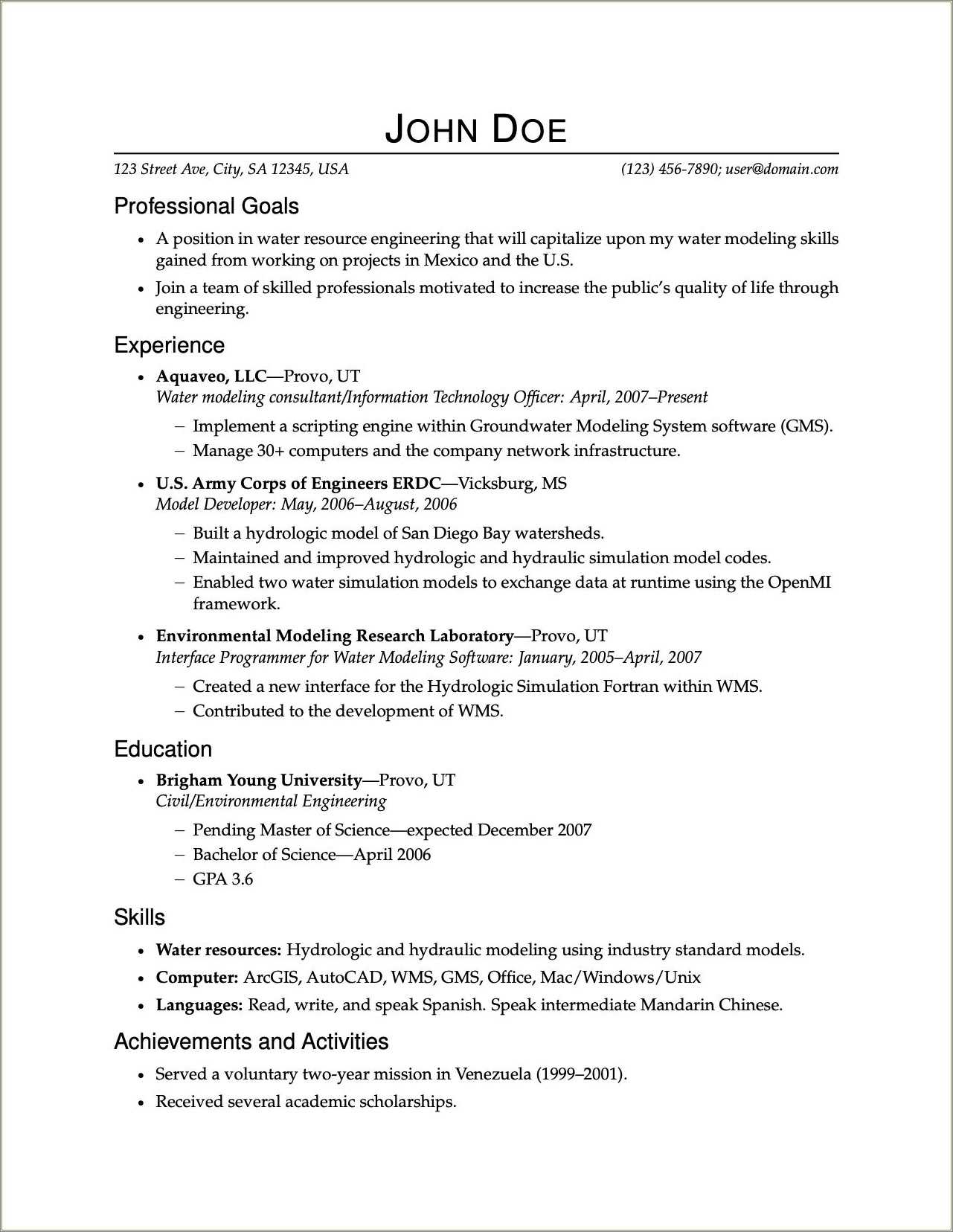 R Markdown Resume Template Engineer - Resume Example Gallery