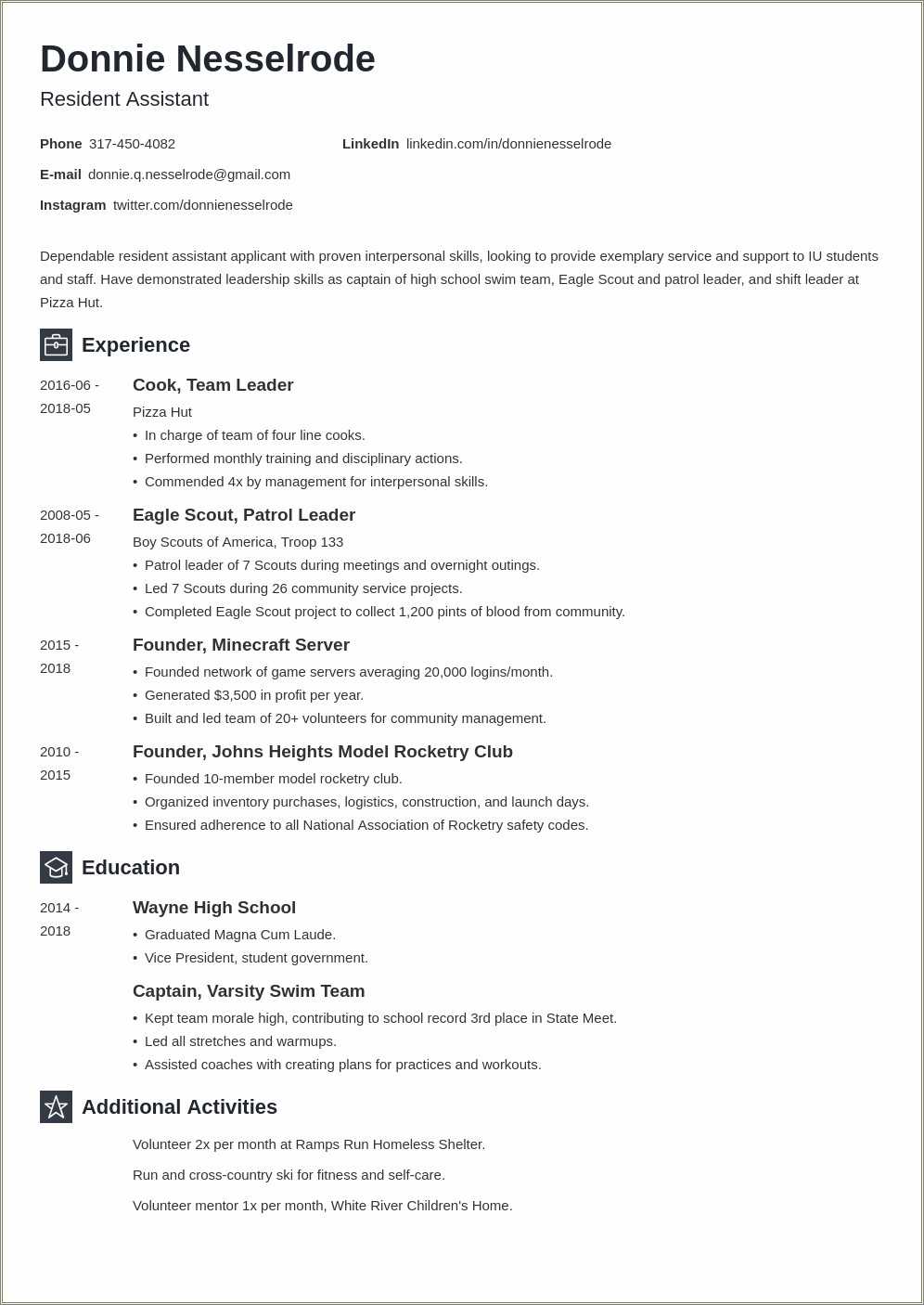 Ra Resume Sample University Of Texas At Dallas Resume Example Gallery