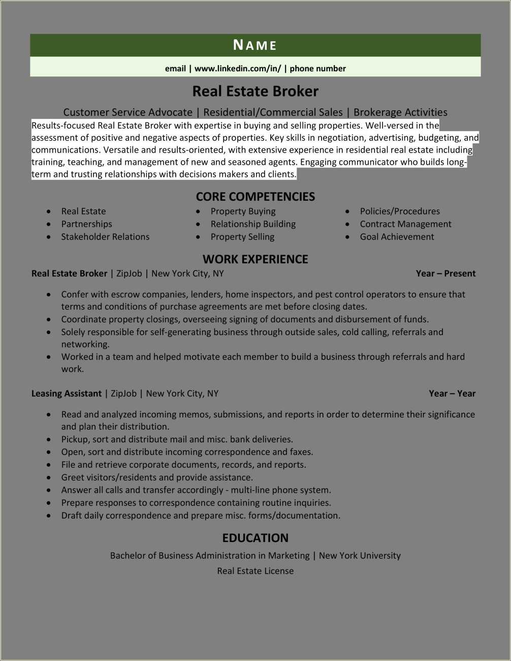 real-estate-broker-resume-job-description-resume-example-gallery