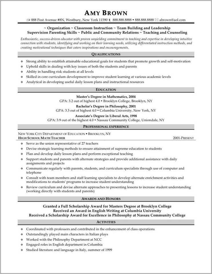 Recreation Program Coordinator Resume Sample - Resume Example Gallery