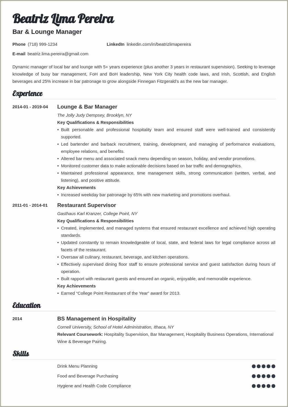 sales manager resume word format