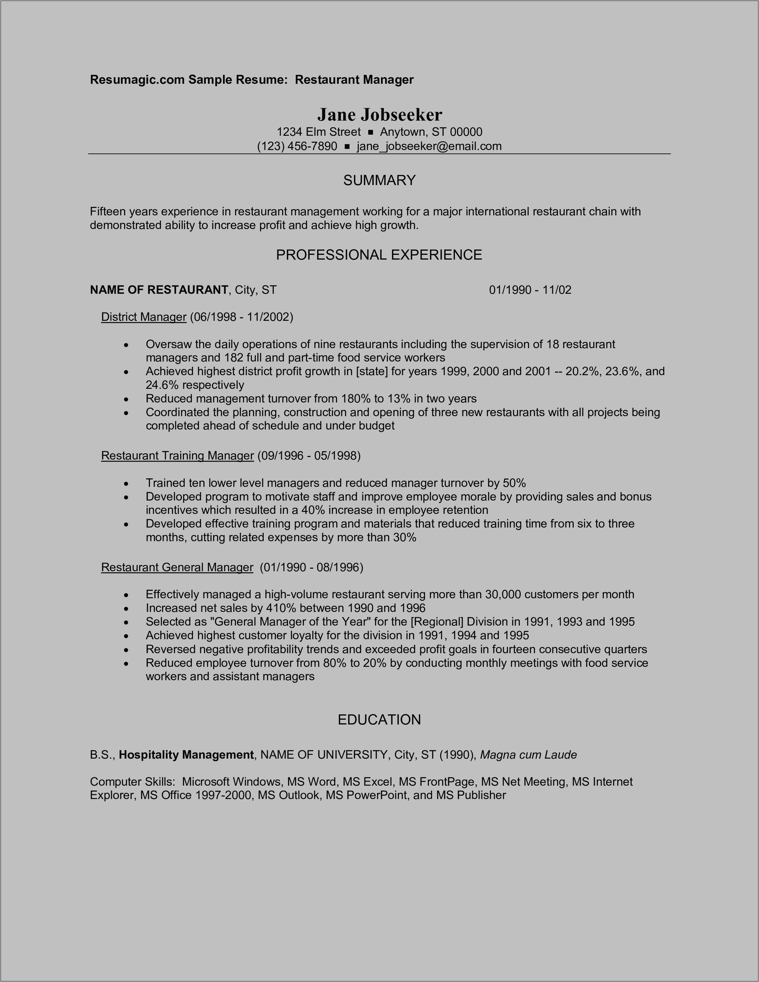 resume-restaurant-work-experience-examples-resume-example-gallery