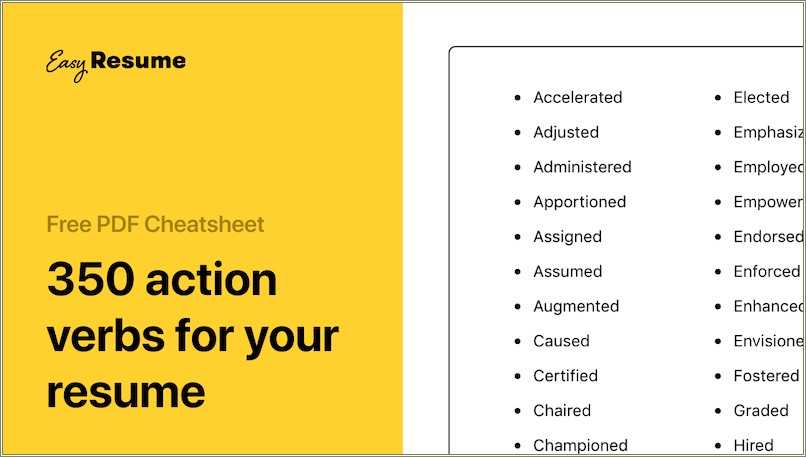 Resume Action Words List For Handle Resume Example Gallery