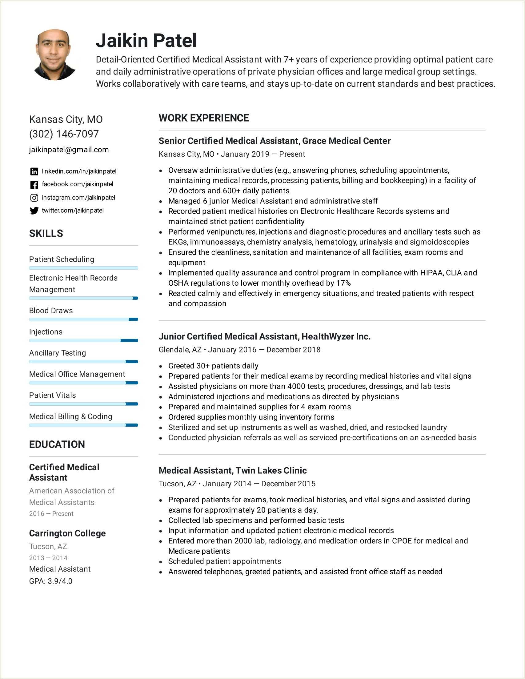 Resume Core Competencies Examples For Medical Field - Resume Example ...