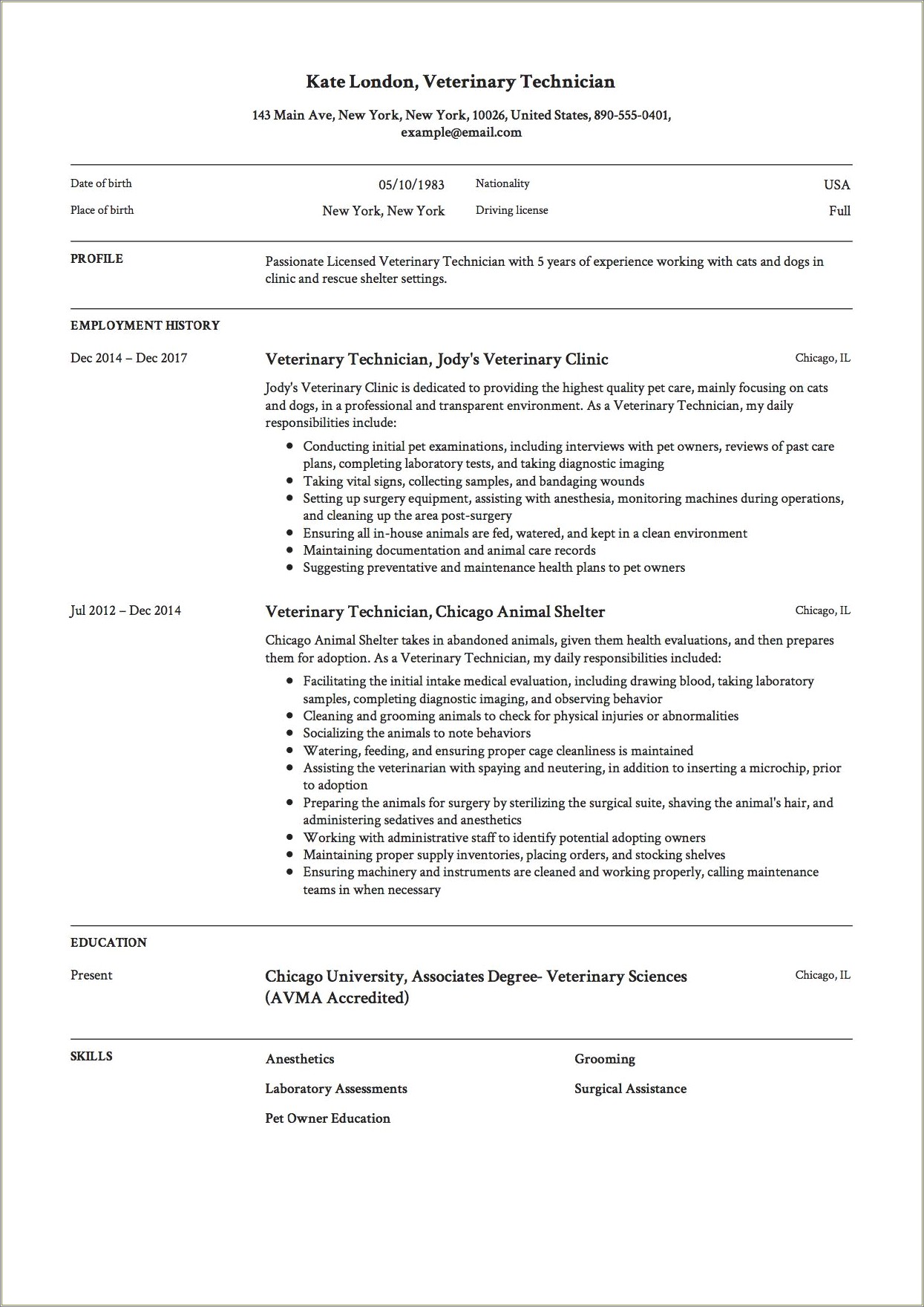 resume-example-emergency-veterinary-technician-resume-example-gallery