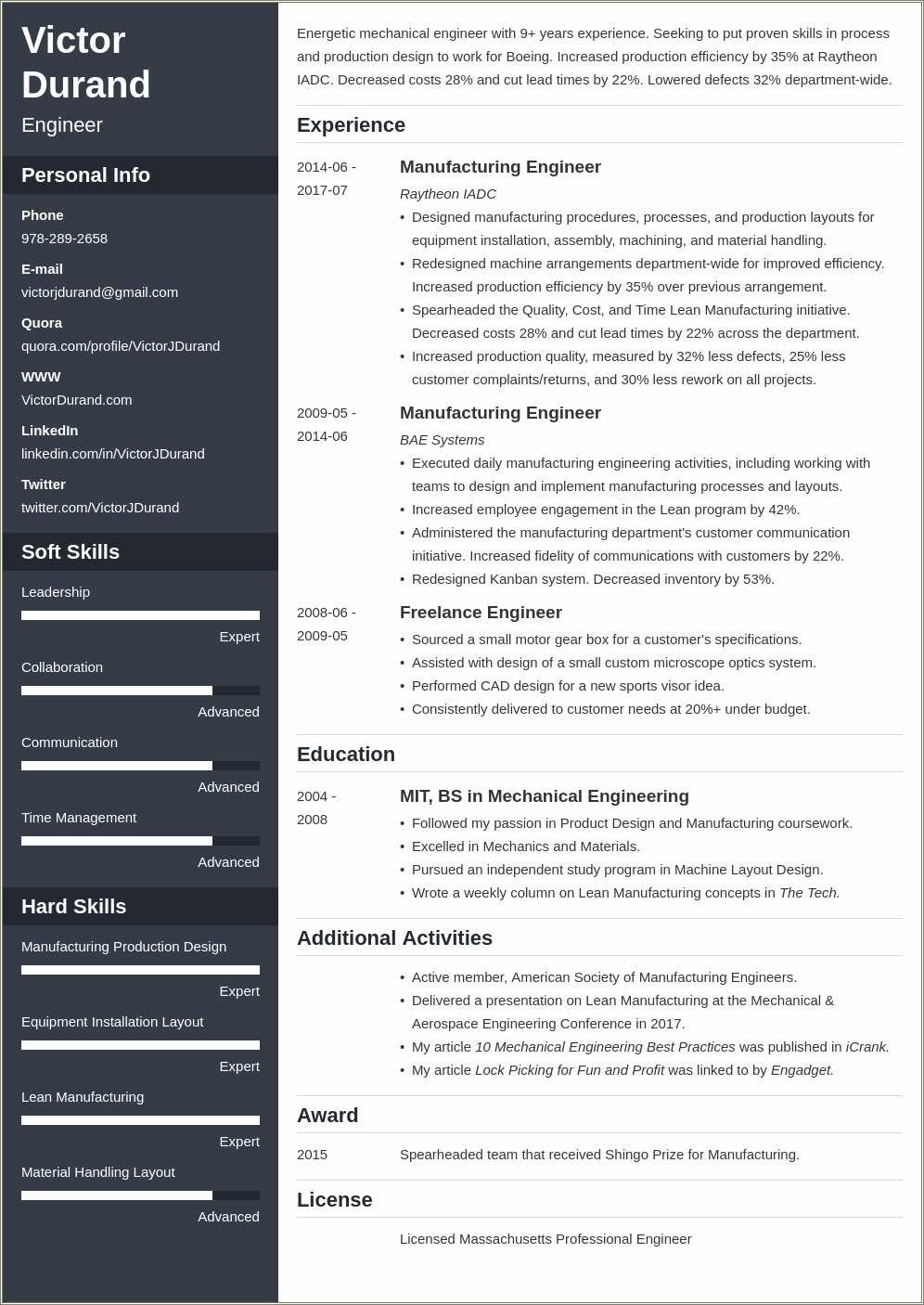 Resume Example For Fresh Graduate Engineering - Resume Example Gallery