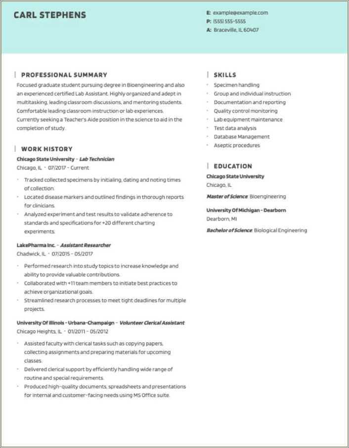 Resume Example For Research Position Resume Example Gallery