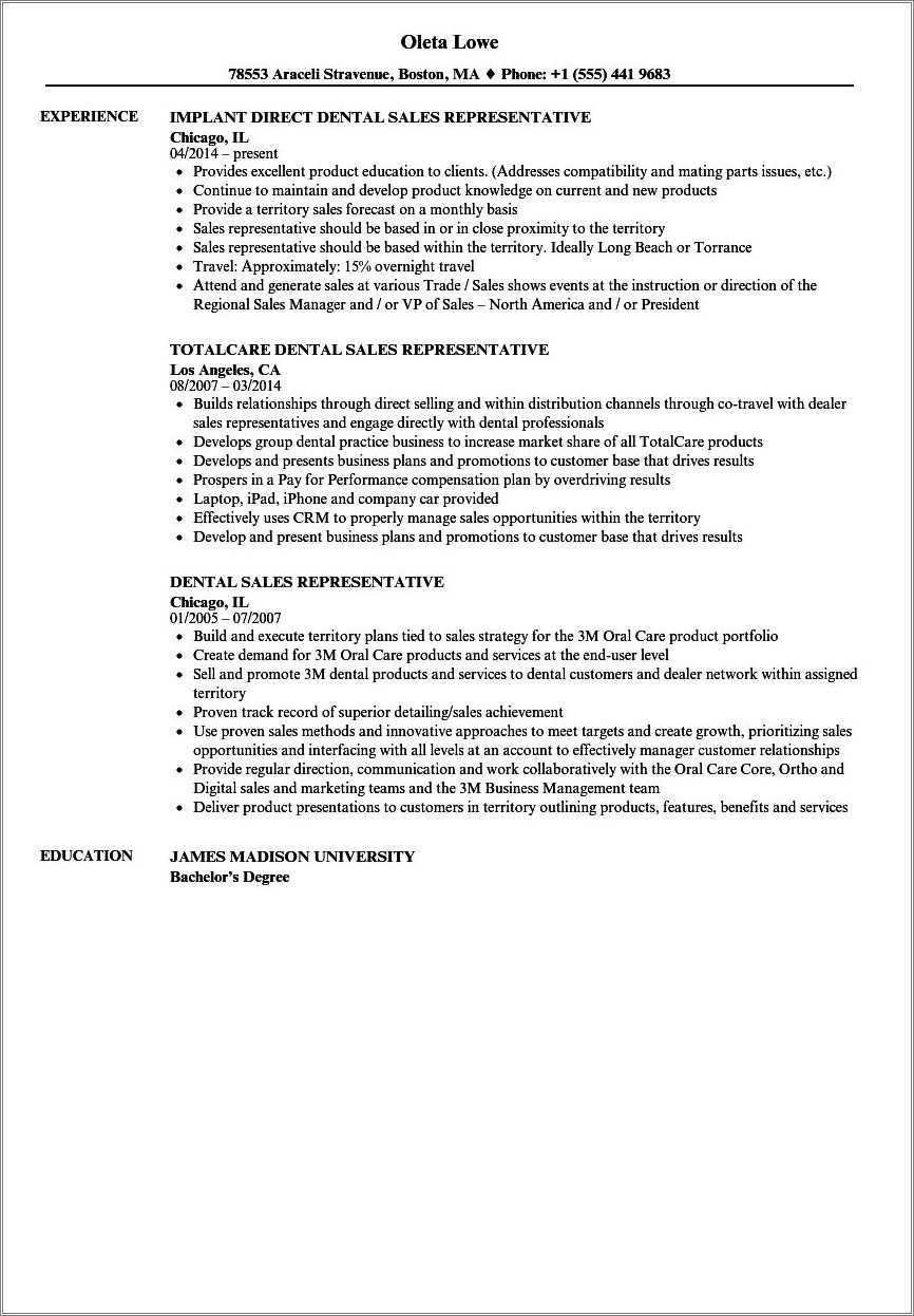 Outside Sales Rep Resume Example - Resume Example Gallery