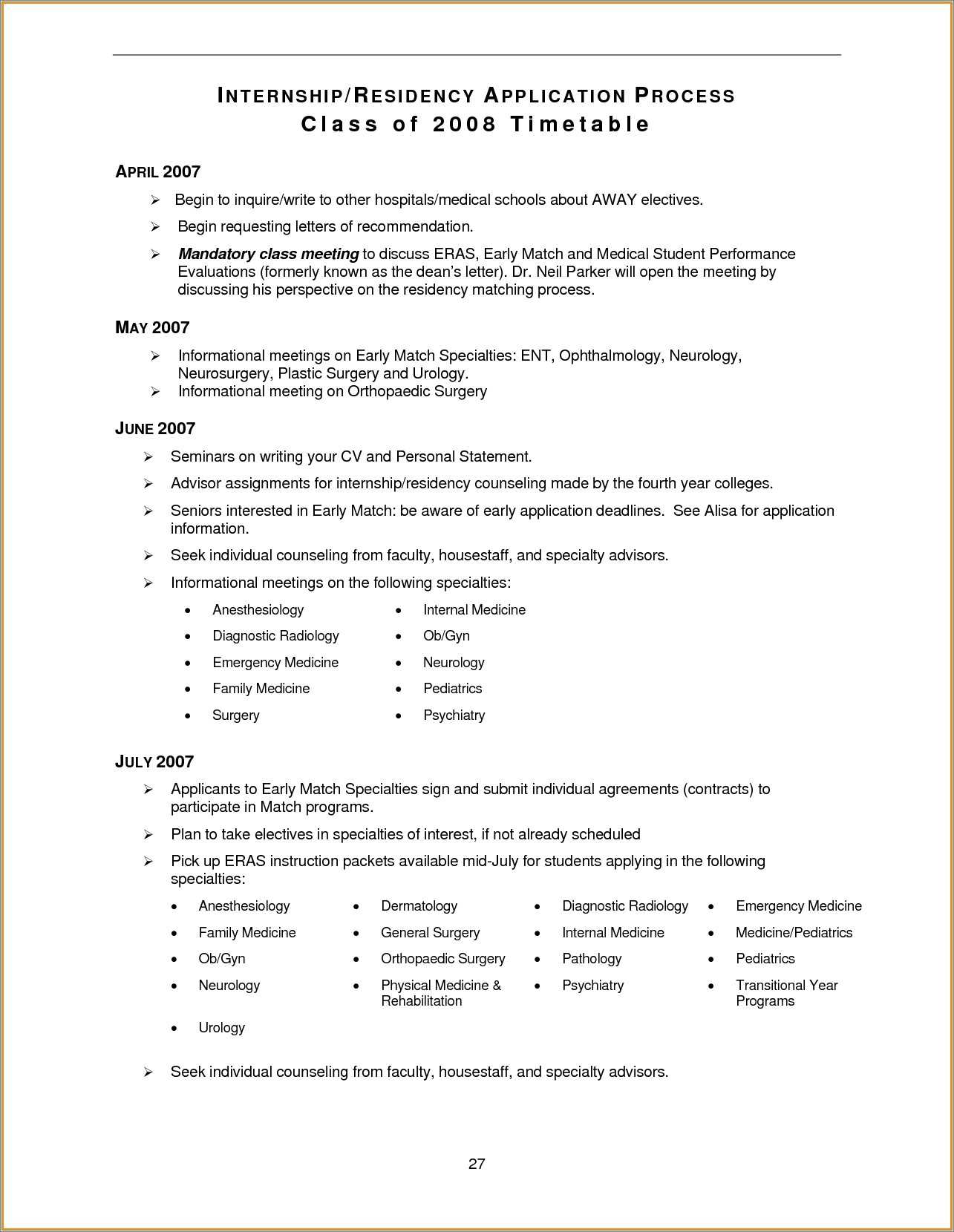 Resume Examples For Dental Or Medical Residency - Resume Example Gallery