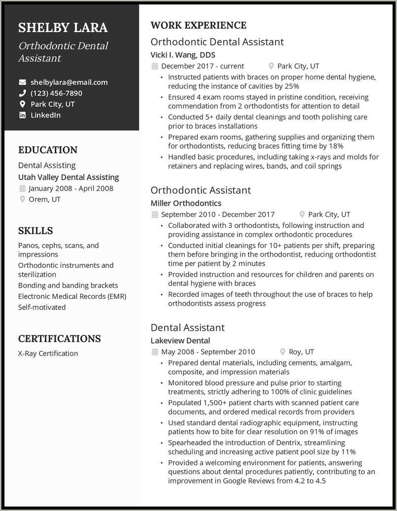 Resume Examples For Ortho Assistant Resume Example Gallery