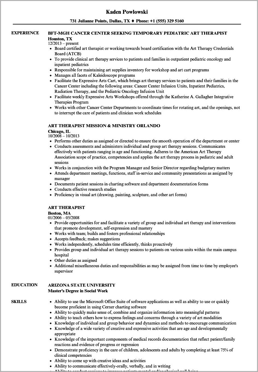 Radiation Therapist Objective For A Resume - Resume Example Gallery