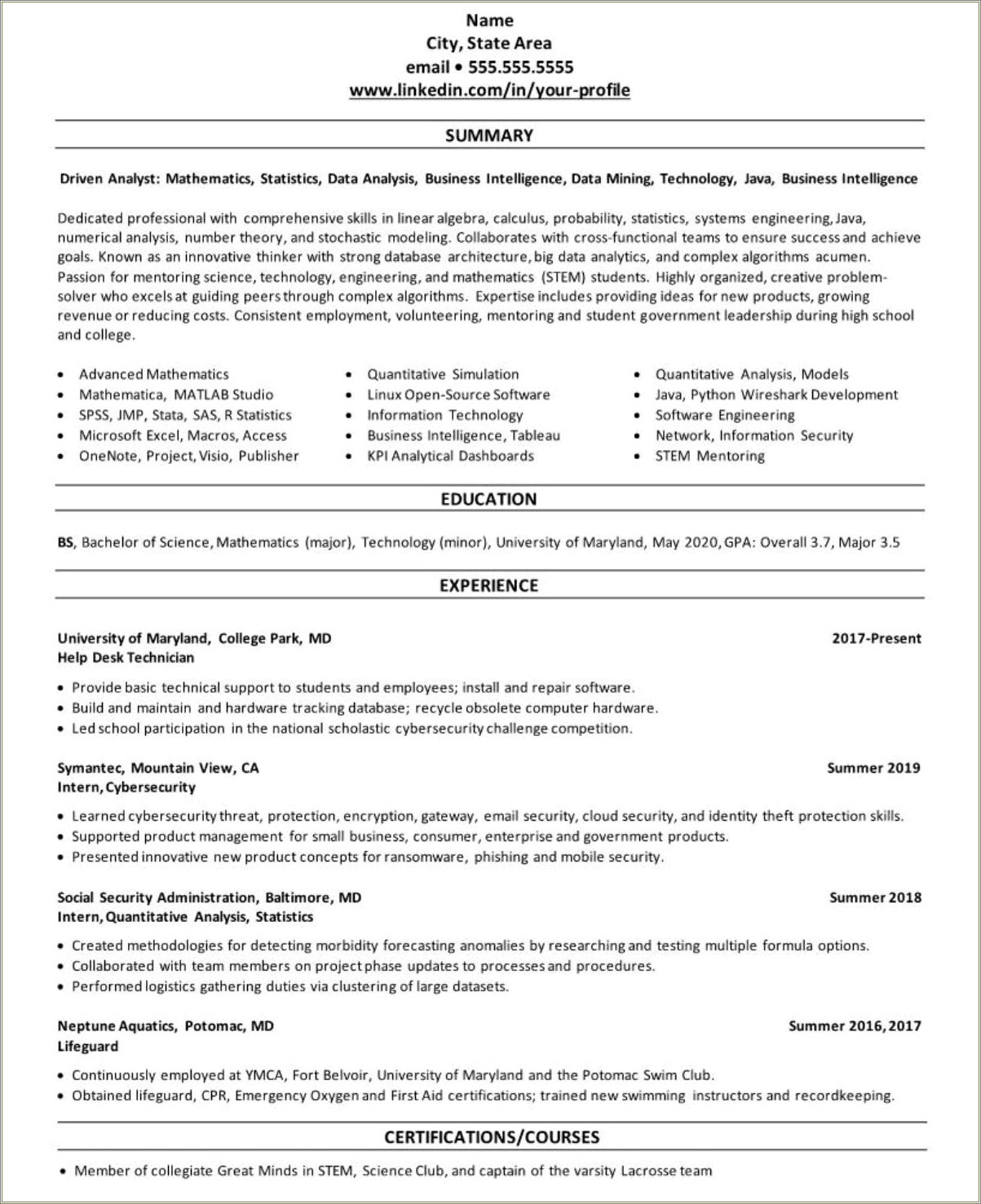 Ucla Undergraduate Cs Resume Examples Resume Example Gallery