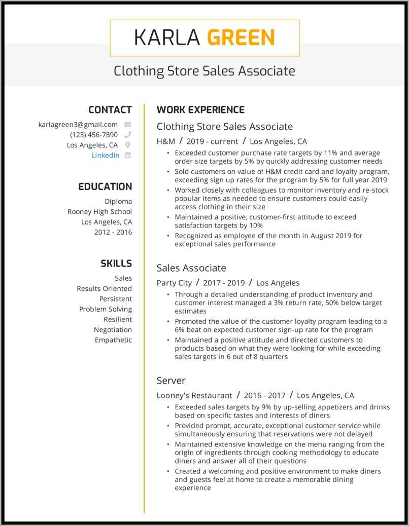 resume-examples-of-cashier-clothing-store-resume-example-gallery