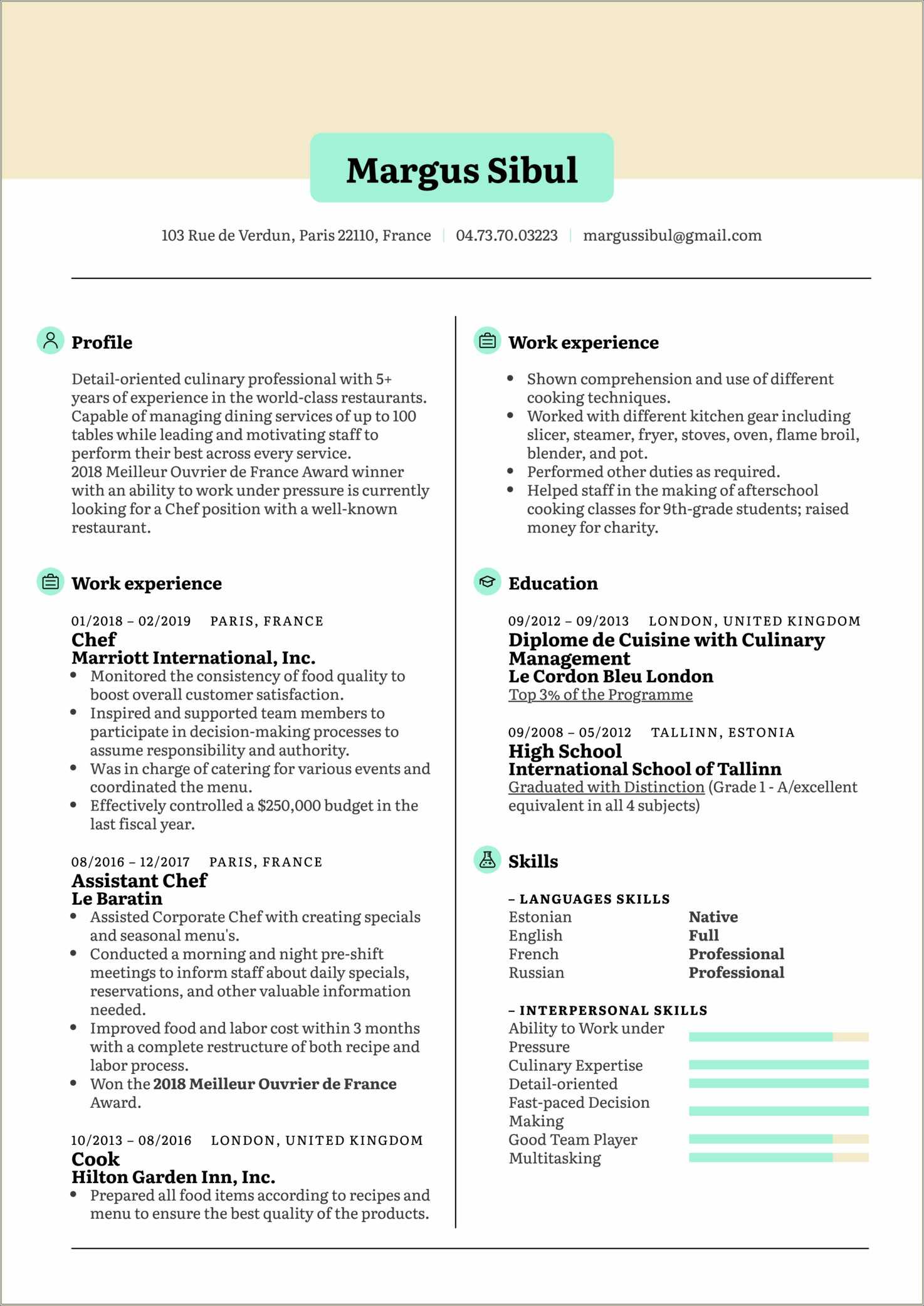 Resume Examples Of Fast Food Restaurants - Resume Example Gallery