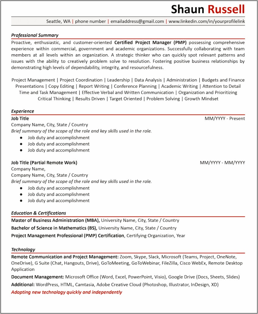 example of problem solving for resume