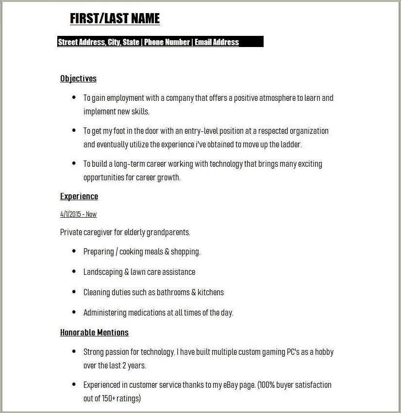 Resume Examples With Ged And Some College - Resume Example Gallery