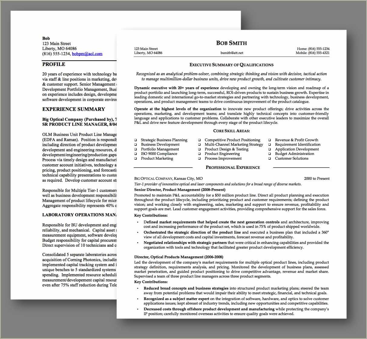 Resume Executive Summary Product Manager Resume Example Gallery