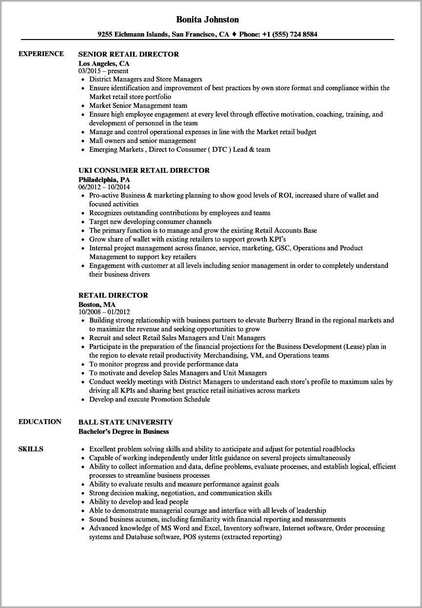 Retail Resume Examples No Experience - Resume Example Gallery