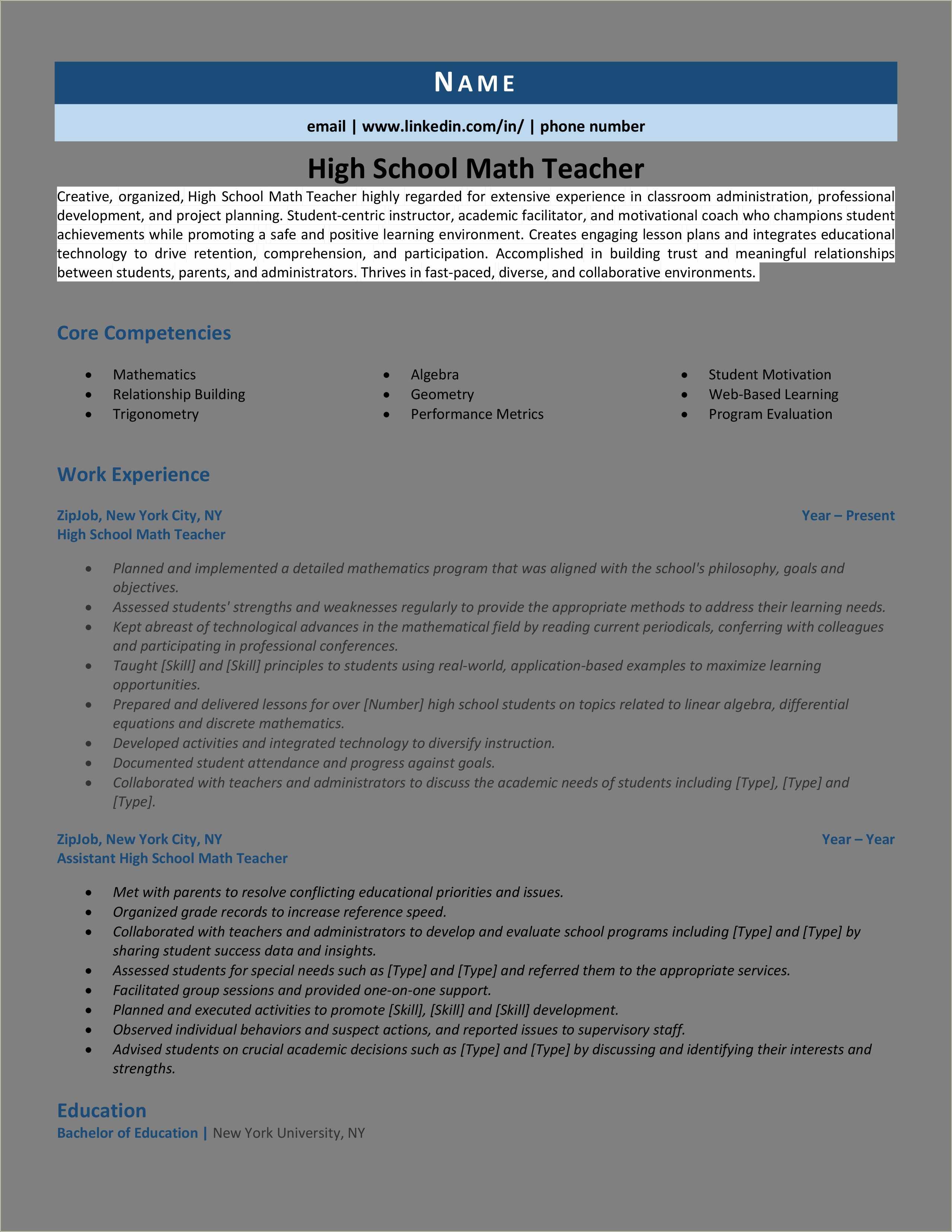 resume-for-a-high-schook-biology-teacher-sample-resume-example-gallery