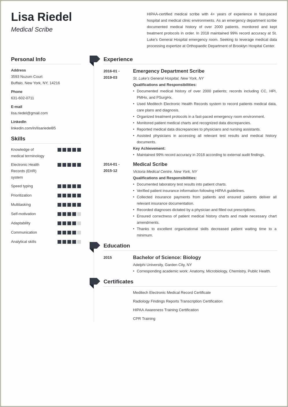 Resume Sample For Scribe Job - Resume Example Gallery