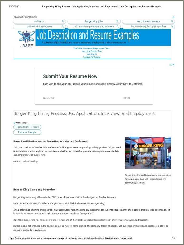 resume-for-burger-king-examples-resume-example-gallery