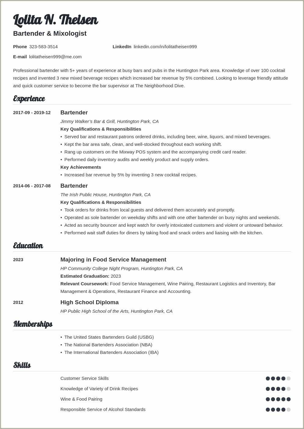 cocktail-server-skills-resume-example-resume-example-gallery