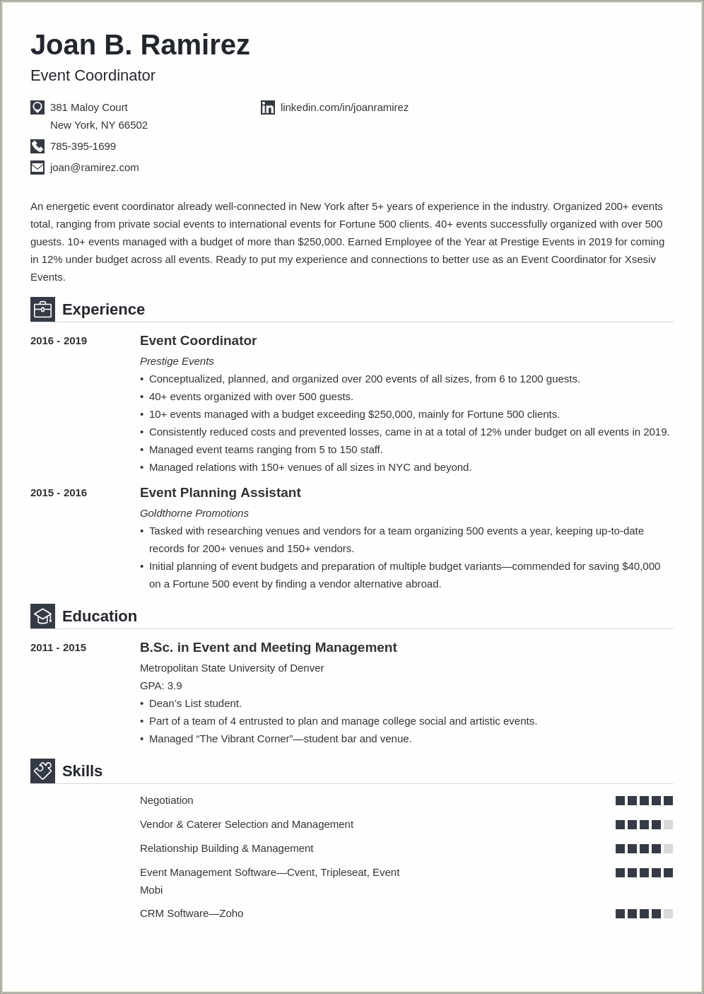 resume-for-event-coordinator-objective-resume-example-gallery