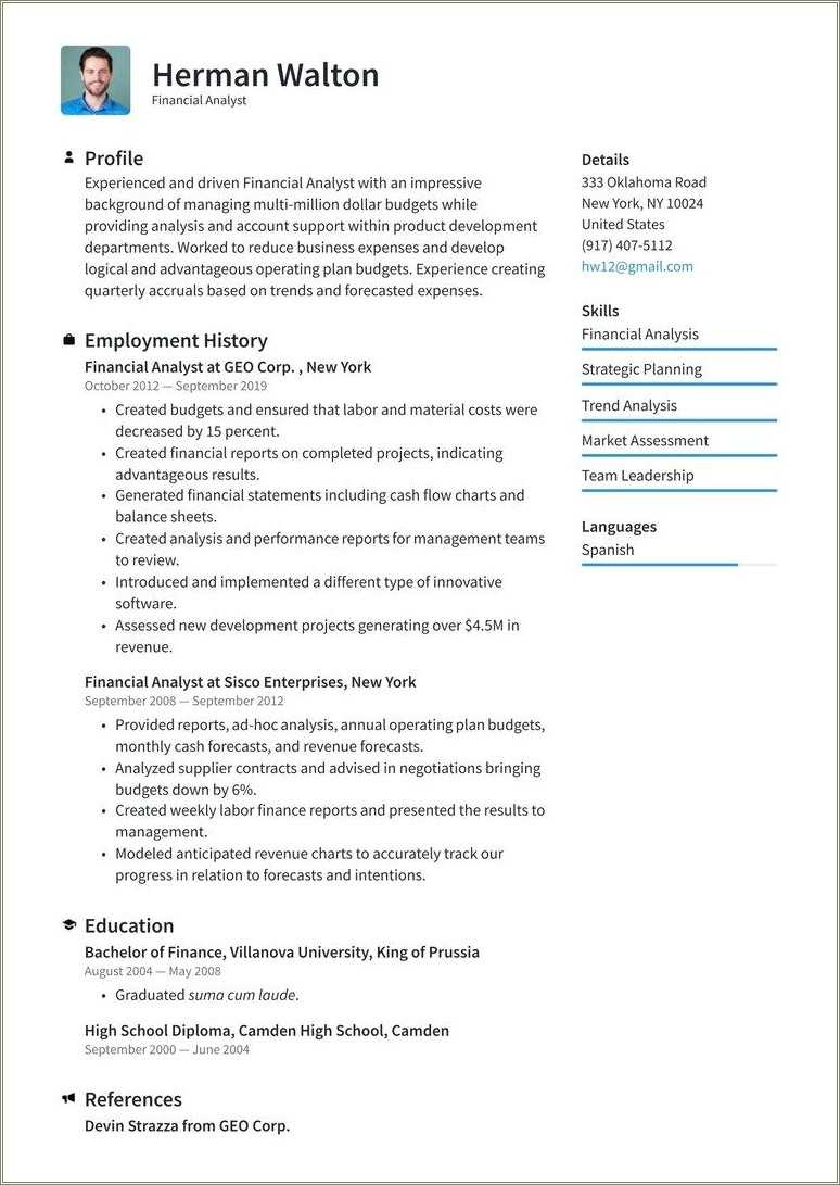 Sample Resume For International Company - Resume Example Gallery