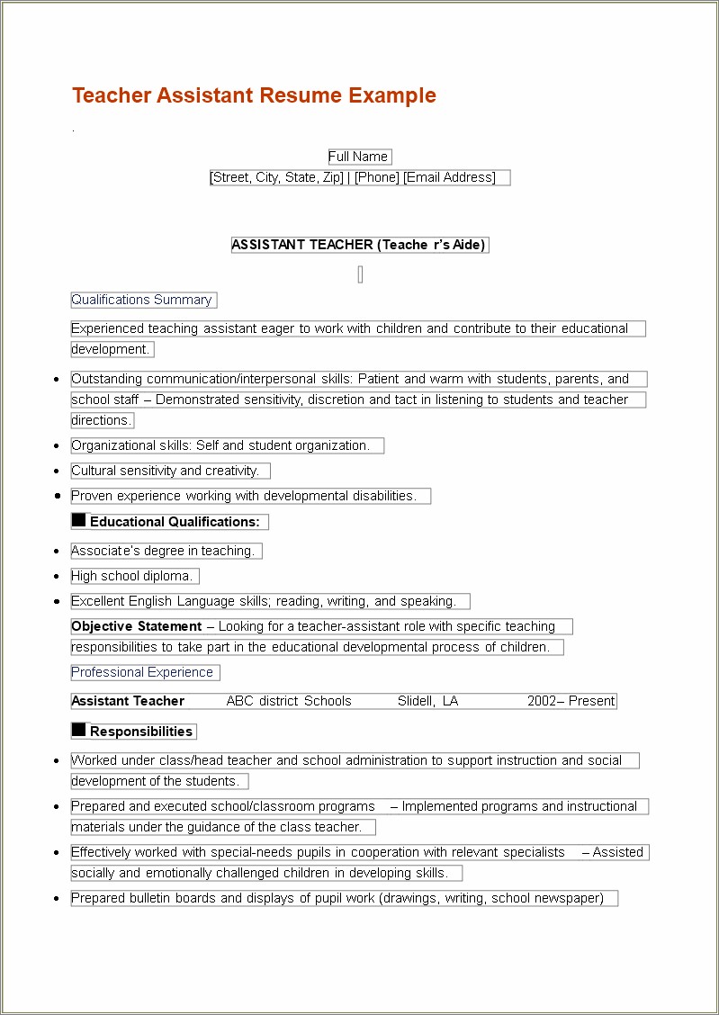 resume-for-teachers-aide-objectives-resume-example-gallery