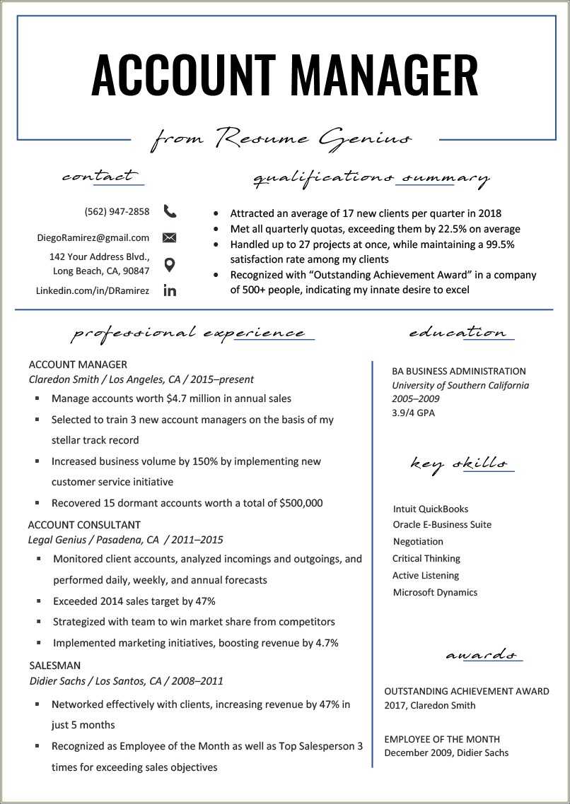 Resume Format For Accounts Executive In Word India