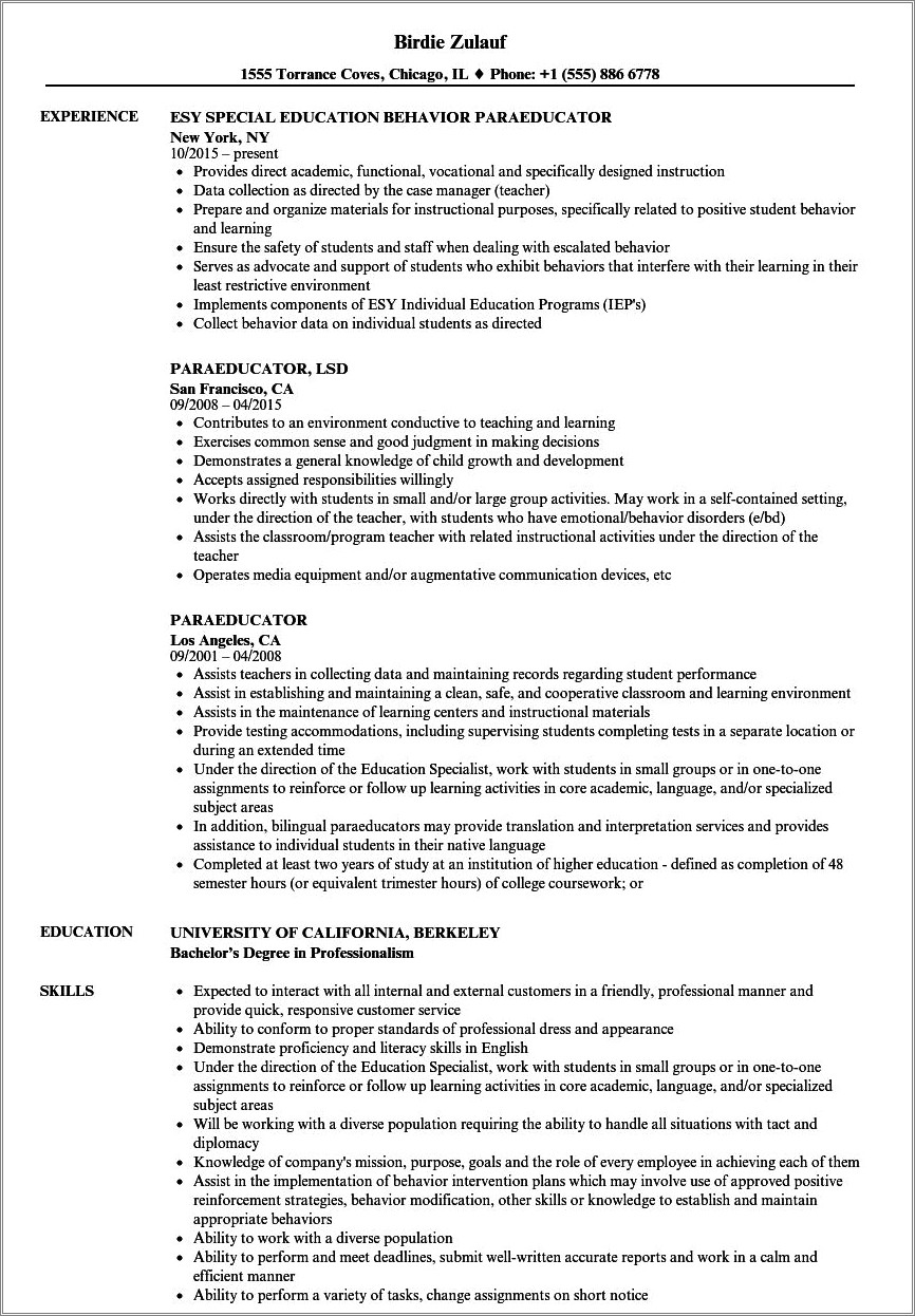 resume-job-description-responsibilities-paraprofessional-resume