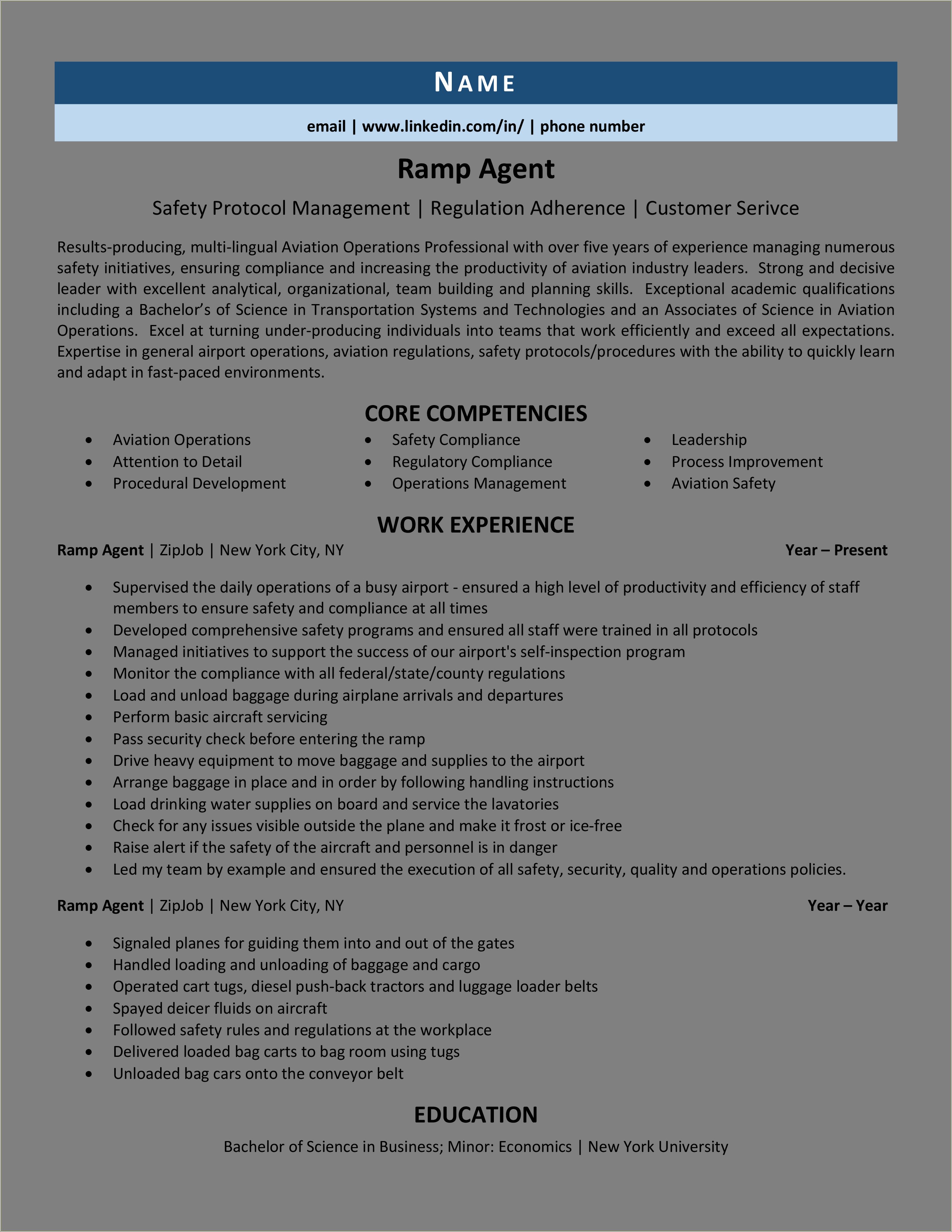 resume-objective-for-airline-baggage-handler-resume-example-gallery