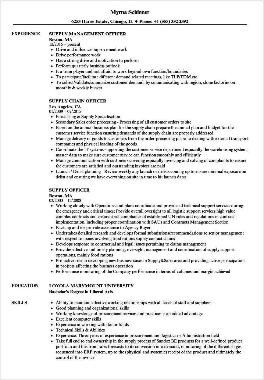 Resume Objective For Customer Supply - Resume Example Gallery