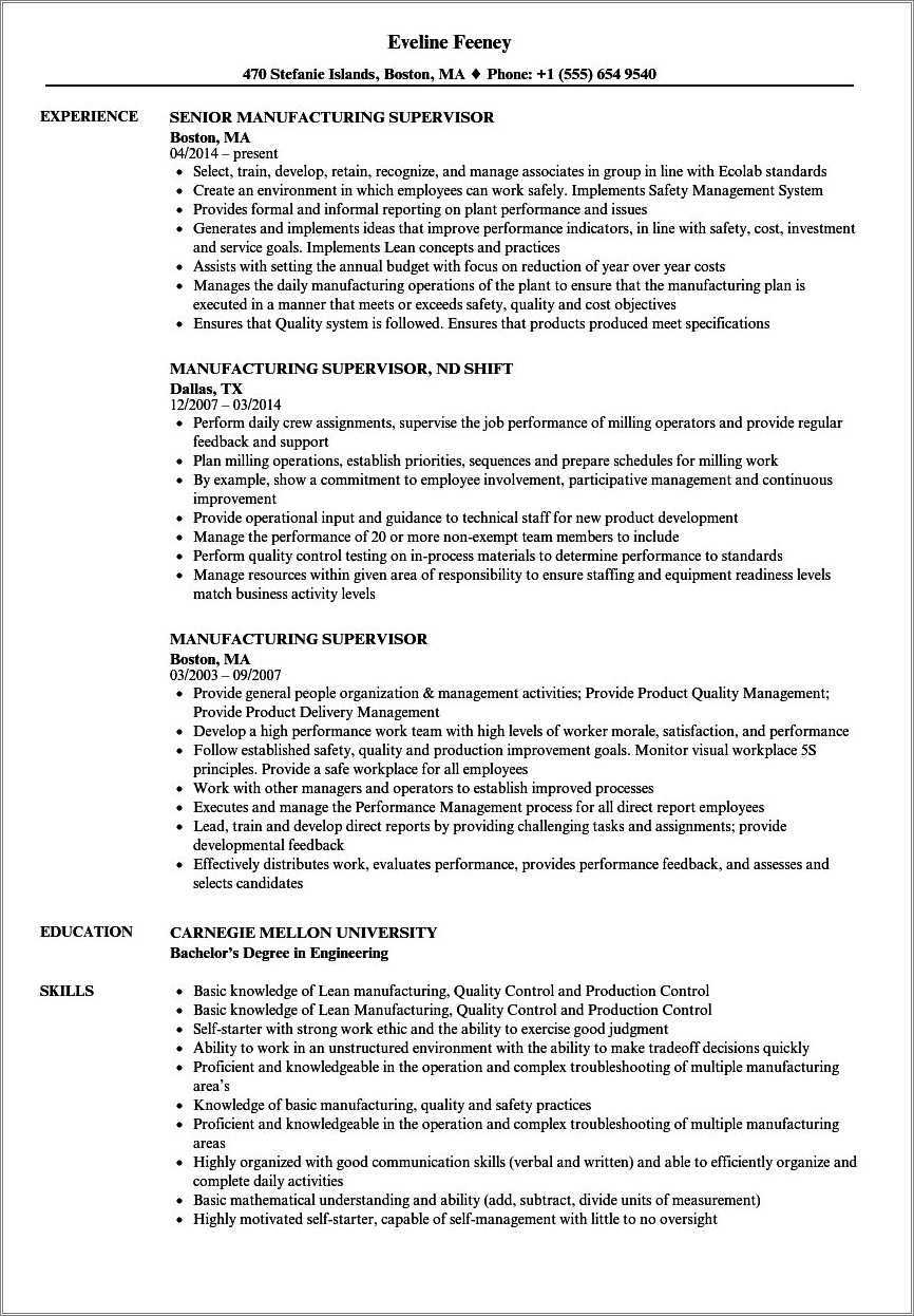 Histology Supervisor Professional Objective Resume - Resume Example Gallery