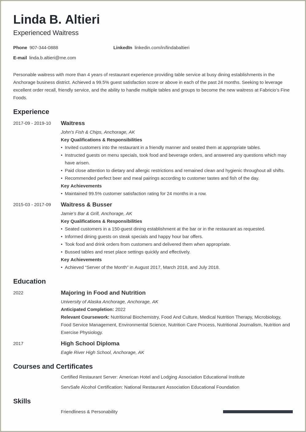 Objective In Resume For Student Service Crew