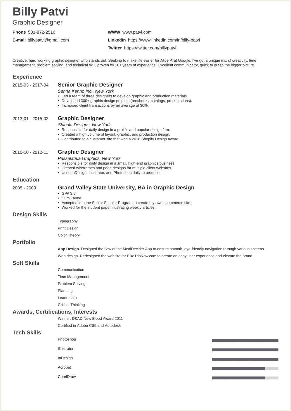 Graphic Designer Resume Objective Examples