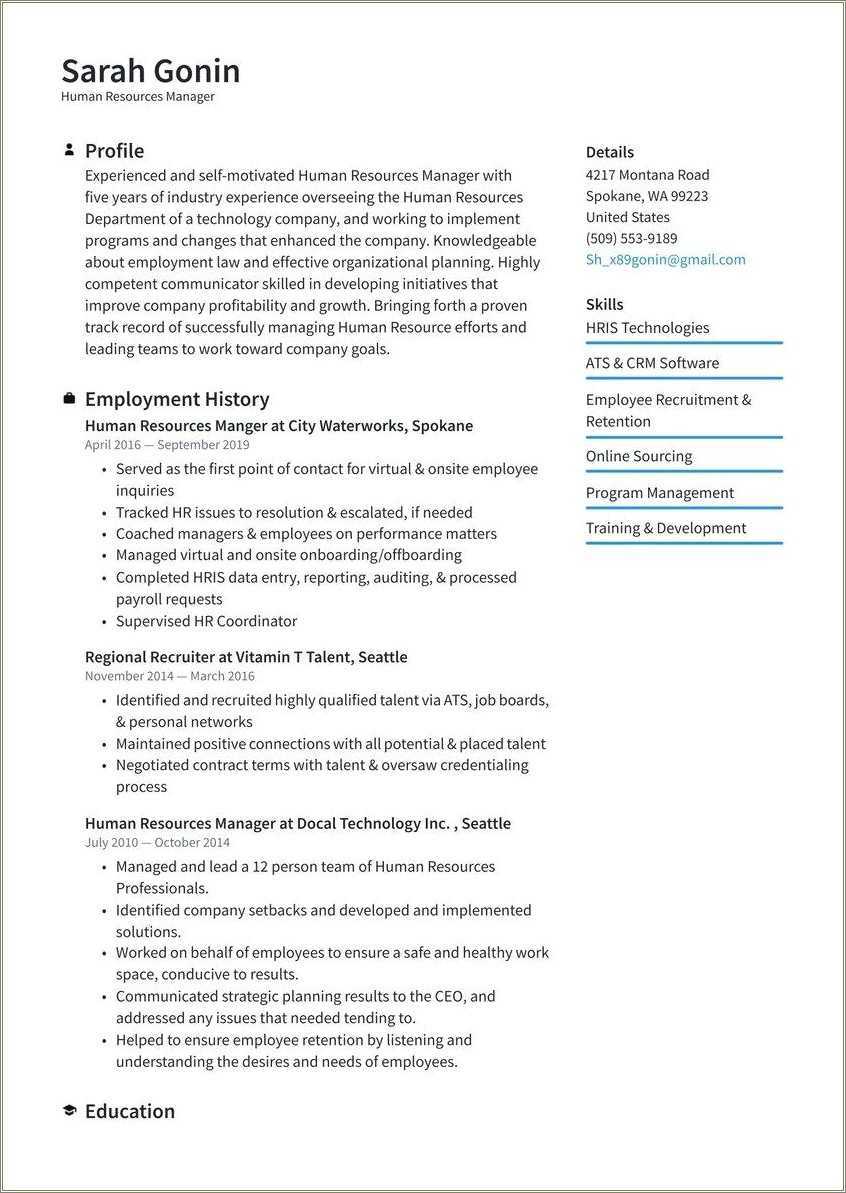 resume-of-employee-relations-manager-resume-example-gallery