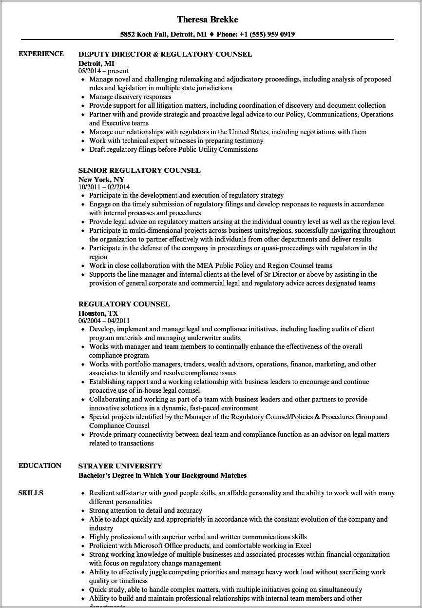 Resume Sample For Legal Advisor - Resume Example Gallery